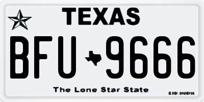 TX license plate BFU9666