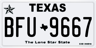TX license plate BFU9667