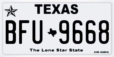 TX license plate BFU9668