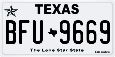 TX license plate BFU9669