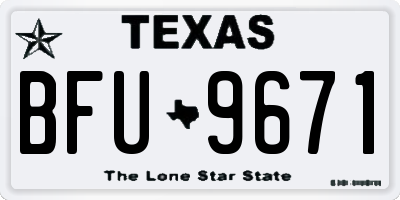 TX license plate BFU9671