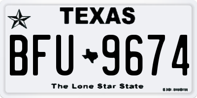 TX license plate BFU9674