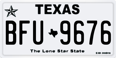TX license plate BFU9676