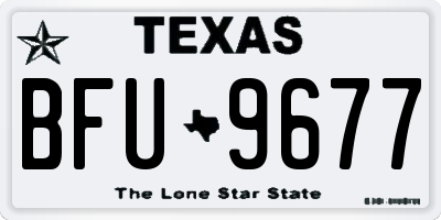 TX license plate BFU9677
