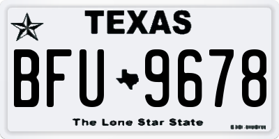 TX license plate BFU9678