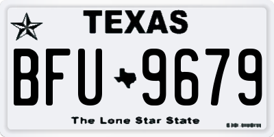 TX license plate BFU9679