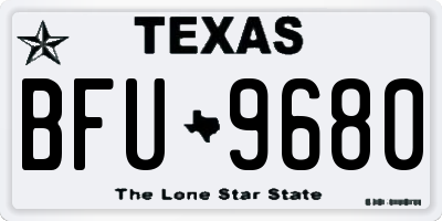TX license plate BFU9680
