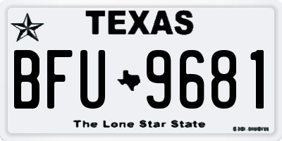 TX license plate BFU9681
