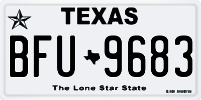 TX license plate BFU9683