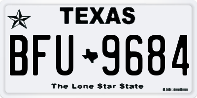 TX license plate BFU9684