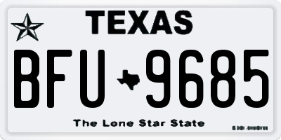 TX license plate BFU9685