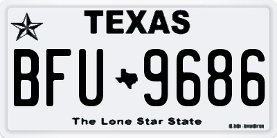 TX license plate BFU9686