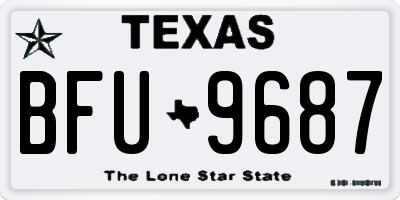 TX license plate BFU9687