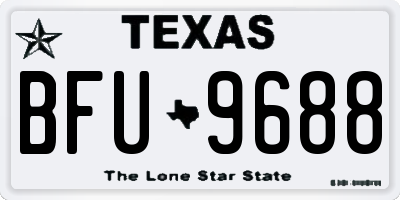 TX license plate BFU9688