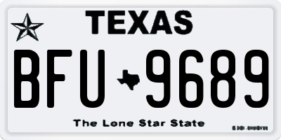 TX license plate BFU9689