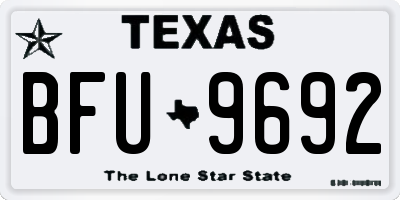 TX license plate BFU9692