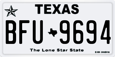 TX license plate BFU9694