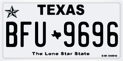 TX license plate BFU9696