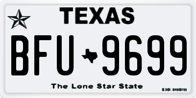 TX license plate BFU9699