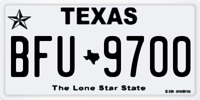 TX license plate BFU9700