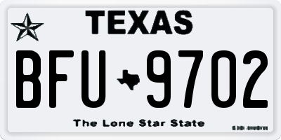TX license plate BFU9702