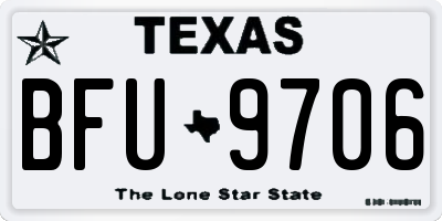 TX license plate BFU9706