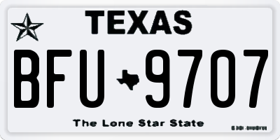 TX license plate BFU9707