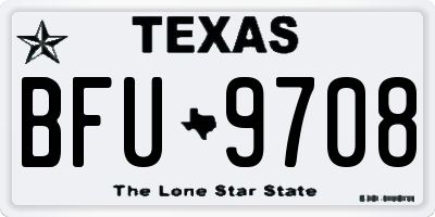 TX license plate BFU9708