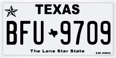 TX license plate BFU9709