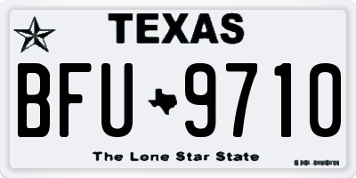 TX license plate BFU9710