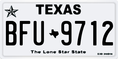 TX license plate BFU9712