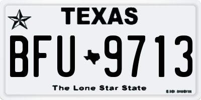 TX license plate BFU9713