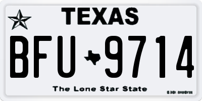 TX license plate BFU9714