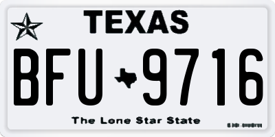 TX license plate BFU9716