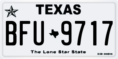 TX license plate BFU9717