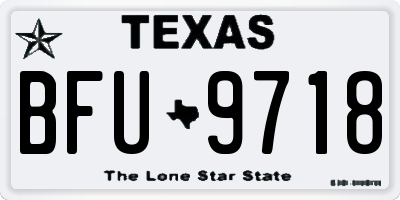TX license plate BFU9718