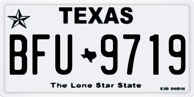 TX license plate BFU9719