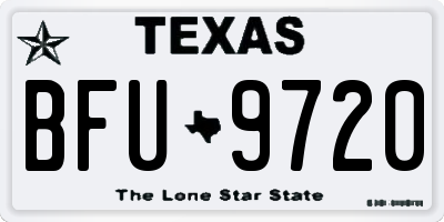 TX license plate BFU9720