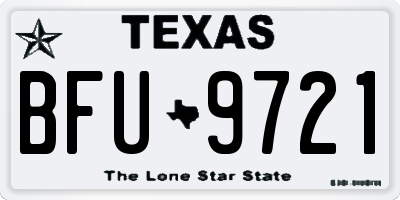 TX license plate BFU9721