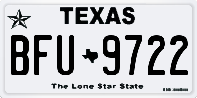 TX license plate BFU9722