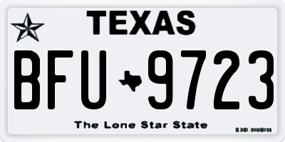 TX license plate BFU9723