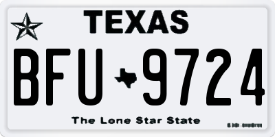 TX license plate BFU9724