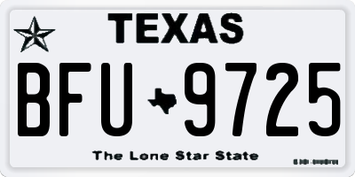 TX license plate BFU9725