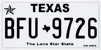 TX license plate BFU9726
