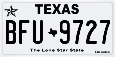 TX license plate BFU9727