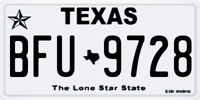 TX license plate BFU9728