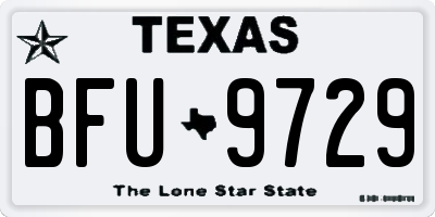 TX license plate BFU9729