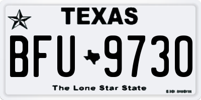 TX license plate BFU9730