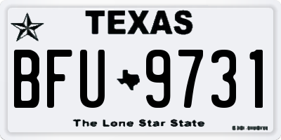 TX license plate BFU9731