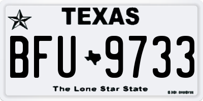 TX license plate BFU9733